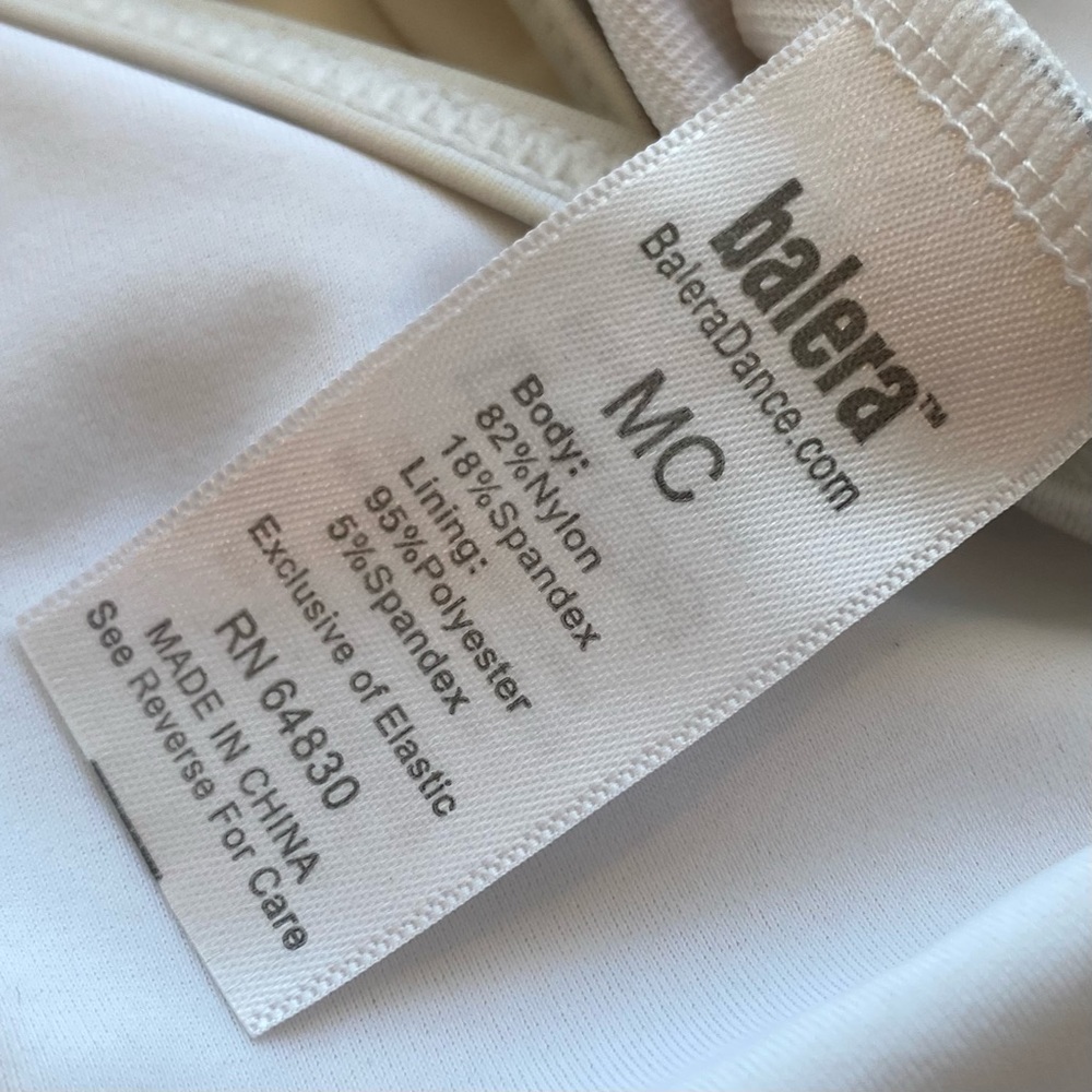 Balera Kids White Cinched Leotard - Picture 3 of 5